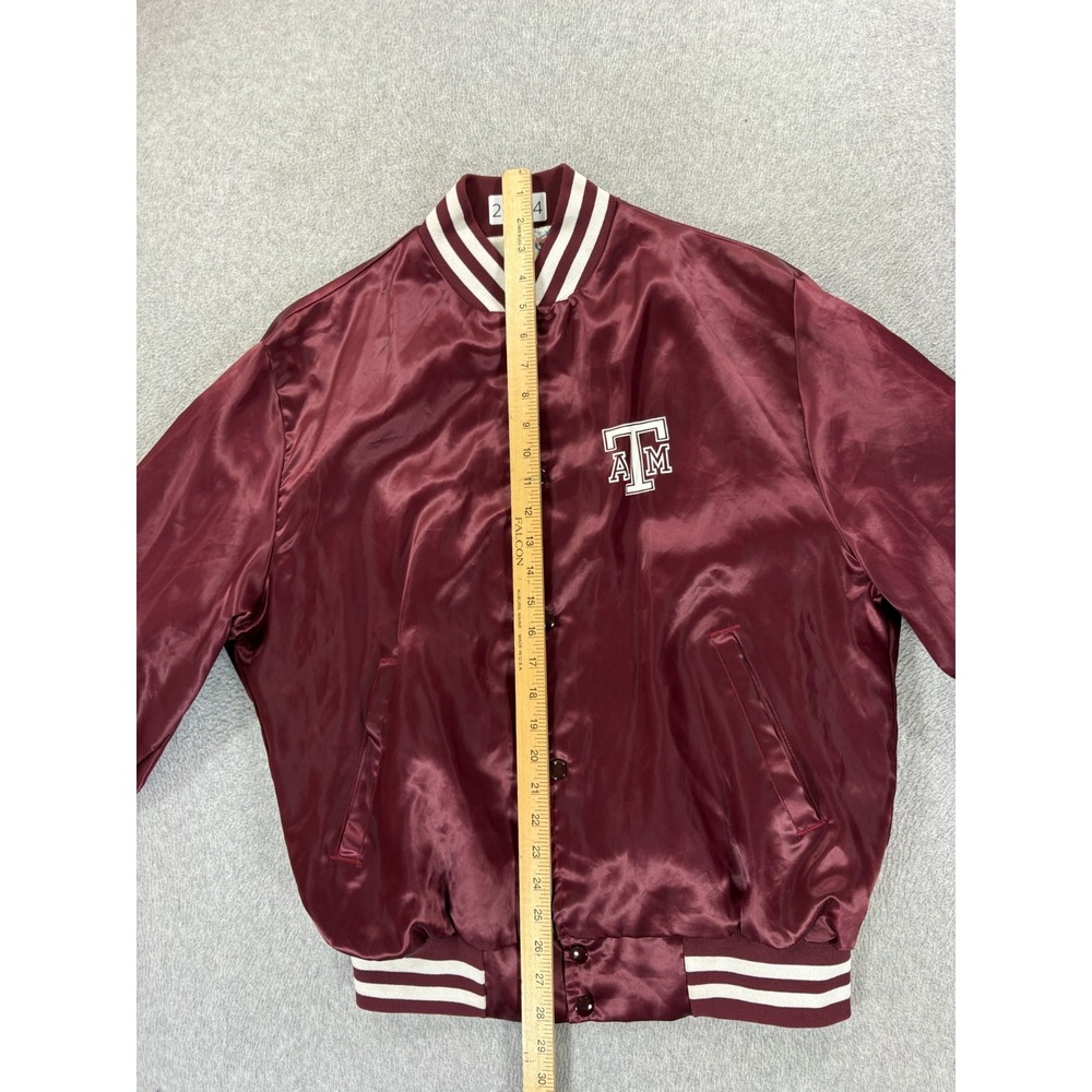 Texas A&M Aggies Vintage 90's Satin Campus Jacket (Men's Large) Maroon - Picture 9 of 11